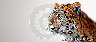 Panthera pardus on white background , AI generated Stock Photo
