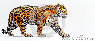 Panthera pardus on white background , AI generated Stock Photo