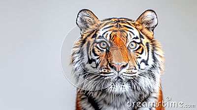 Panthera tigris on white background , AI generated Stock Photo