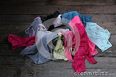 Panties on the floor Stock Photo