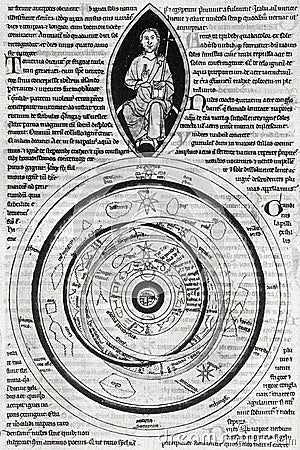 hermetic illustration of christ blessing creation from lambert`s manuscript of saint omer Editorial Stock Photo