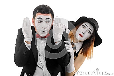 Pantomime actors showing performance Stock Photo