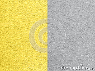 Pantone trend color of the Year 2021Illuminating yellow and Ultimate Grey. Texture Leather Bumpy Pattern Copy Space Stock Photo