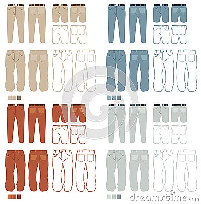 Pants fashion set Vector Illustration