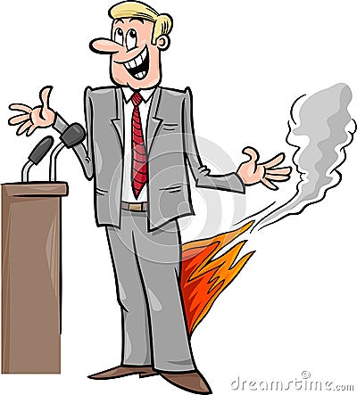 Pants on fire saying cartoon Vector Illustration