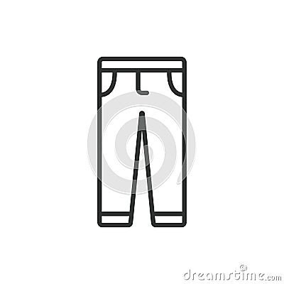 Pants icon line design. Denim, outline, jeans icons vector illustration. Pants editable stroke icon. Vector Illustration