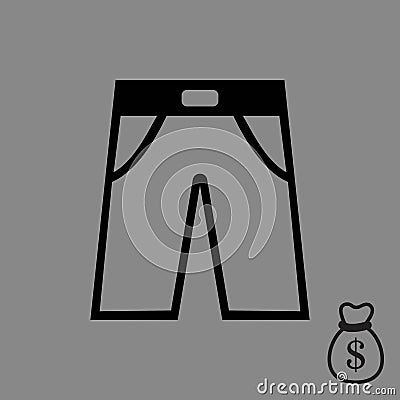 Pants icon stock vector illustration flat design Vector Illustration