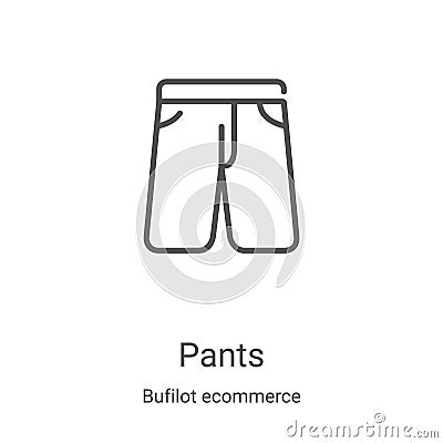 pants icon vector from bufilot ecommerce collection. Thin line pants outline icon vector illustration. Linear symbol for use on Vector Illustration