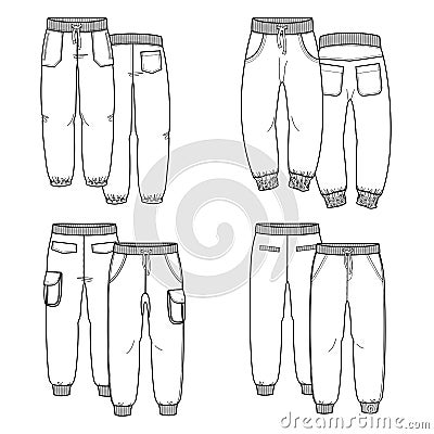 Pants. Outline Vector Illustration