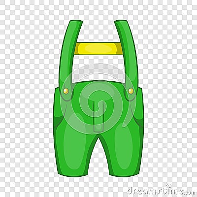 Pants with suspenders icon, cartoon style Vector Illustration