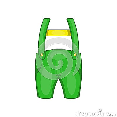 Pants with suspenders icon, cartoon style Vector Illustration