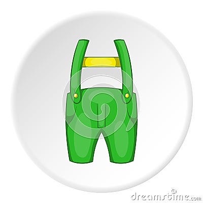 Pants with suspenders icon, cartoon style Vector Illustration