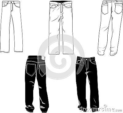 Pants template Vector Illustration