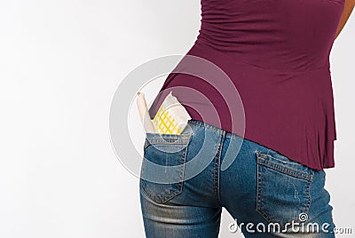 Panty liner and tampon Stock Photo