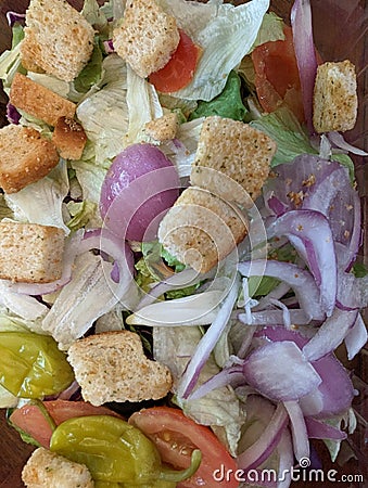 Panzanella Italian Salad Stock Photo