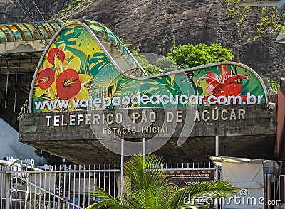 Pao de Acucar cable car start to go up Sugarloaf mountain , Rio de Janeiro, Brazil Editorial Stock Photo