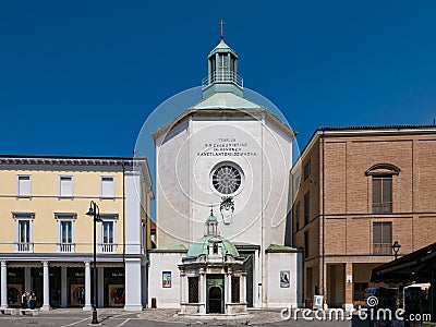 Paolotti Church Chiesa dei Minimi di Paola in Square of the Three Martyrs , Rimini Editorial Stock Photo