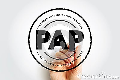 PAP Password Authentication Protocol - password-based authentication protocol used by Point to Point Protocol to validate users, Stock Photo