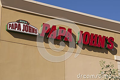 Papa John's Pizza Fast Food Restaurant Editorial Stock Photo