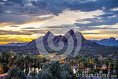 Papago Park after Sunset Stock Photo