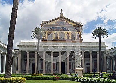The papal basilica San Paolo fuori le Mura in Rome Editorial Stock Photo