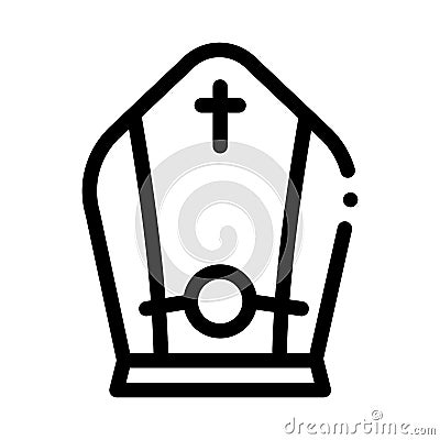 Papal Tiara Icon Vector Outline Illustration Vector Illustration