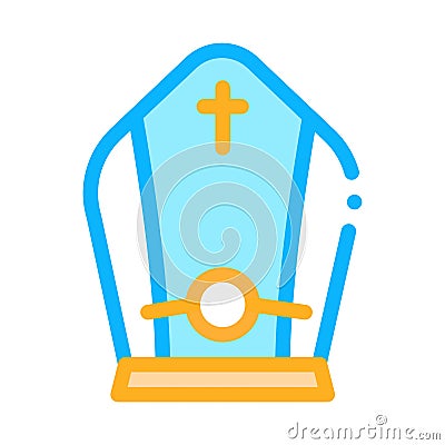 Papal Tiara Icon Vector Outline Illustration Vector Illustration
