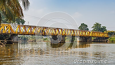 Papar Railway Bridge over the Padas River in Sabah, Malaysia Stock Photo