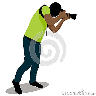 Paparazzi Taking Photo Vector Illustration