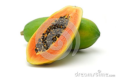 Papaya fruits Stock Photo