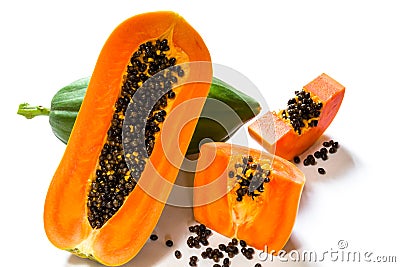 Papaya fruits Stock Photo