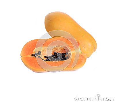 Papaya Halves Stock Photo