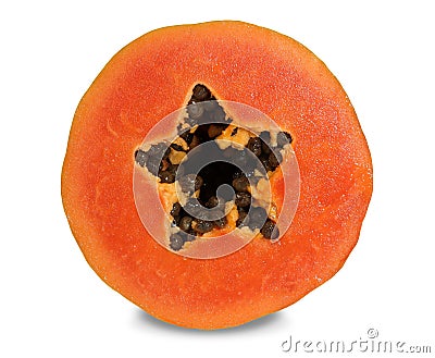 Papaya have beautiful deep salmon pink flesh. Stock Photo