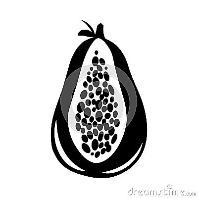 Papaya icon, isolated on white. Vector illustration Vector Illustration