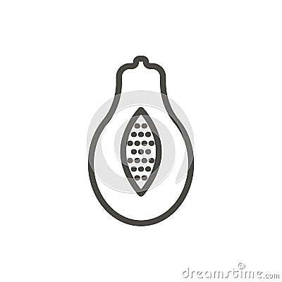 Papaya icon vector. Outline fruit, line papaya symbol. Vector Illustration