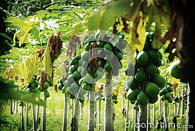 Papaya plantation Stock Photo