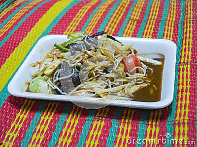 Papaya salad or somtam. Thai food Stock Photo