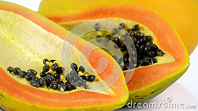 Papaya on white background. Stock Photo