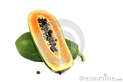 Papaya white background in studio Stock Photo