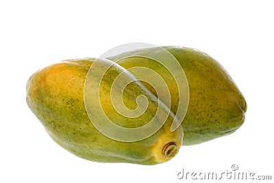 Papayas Isolated Stock Photo