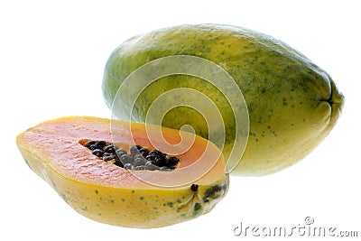 Papayas Isolated Stock Photo