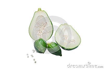 Papayas Isolated Stock Photo