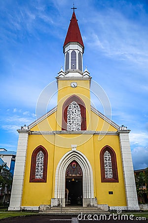 Papeete city Cathedral, Tahiti island Stock Photo