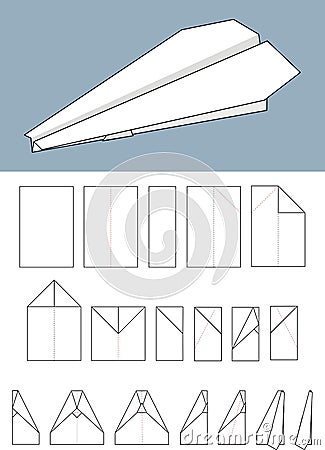 Paper airplane - Origami. Vector Illustration