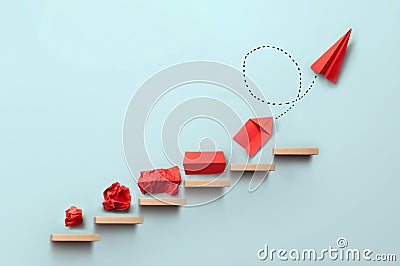 Paper airplane success concept Stock Photo