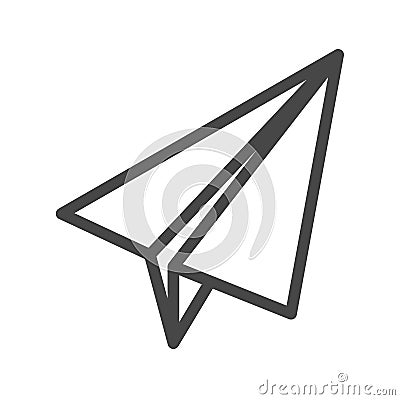 Paper Airplane Thin Line Vector Icon Vector Illustration