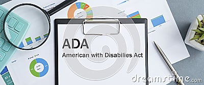 Paper with Americans with Disabilities Act ADA Stock Photo