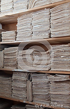 Paper archive of documents Stock Photo