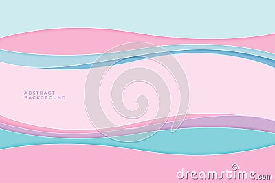 Paper art abstract waves background. Paper carve background. Vector Illustration