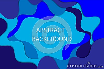 Paper art cartoon abstract waves. Paper carve background. Modern origami design template. Vector illustration Stock Photo